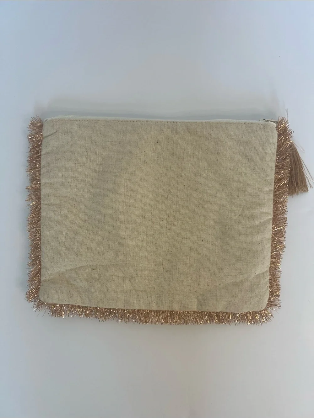 Hand-Beaded Embroidered Cotton & Linen Clutch | Made in India